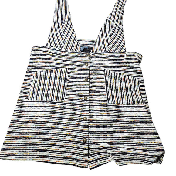 Modcloth Textured Haute On The Horizon Striped Button Down Overall Dress Size: 2 - Picture 5 of 6